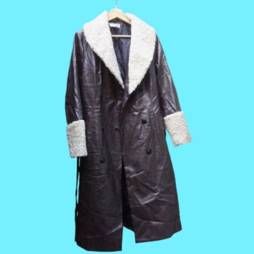 Glamorous Faux Leather Trench Coat
